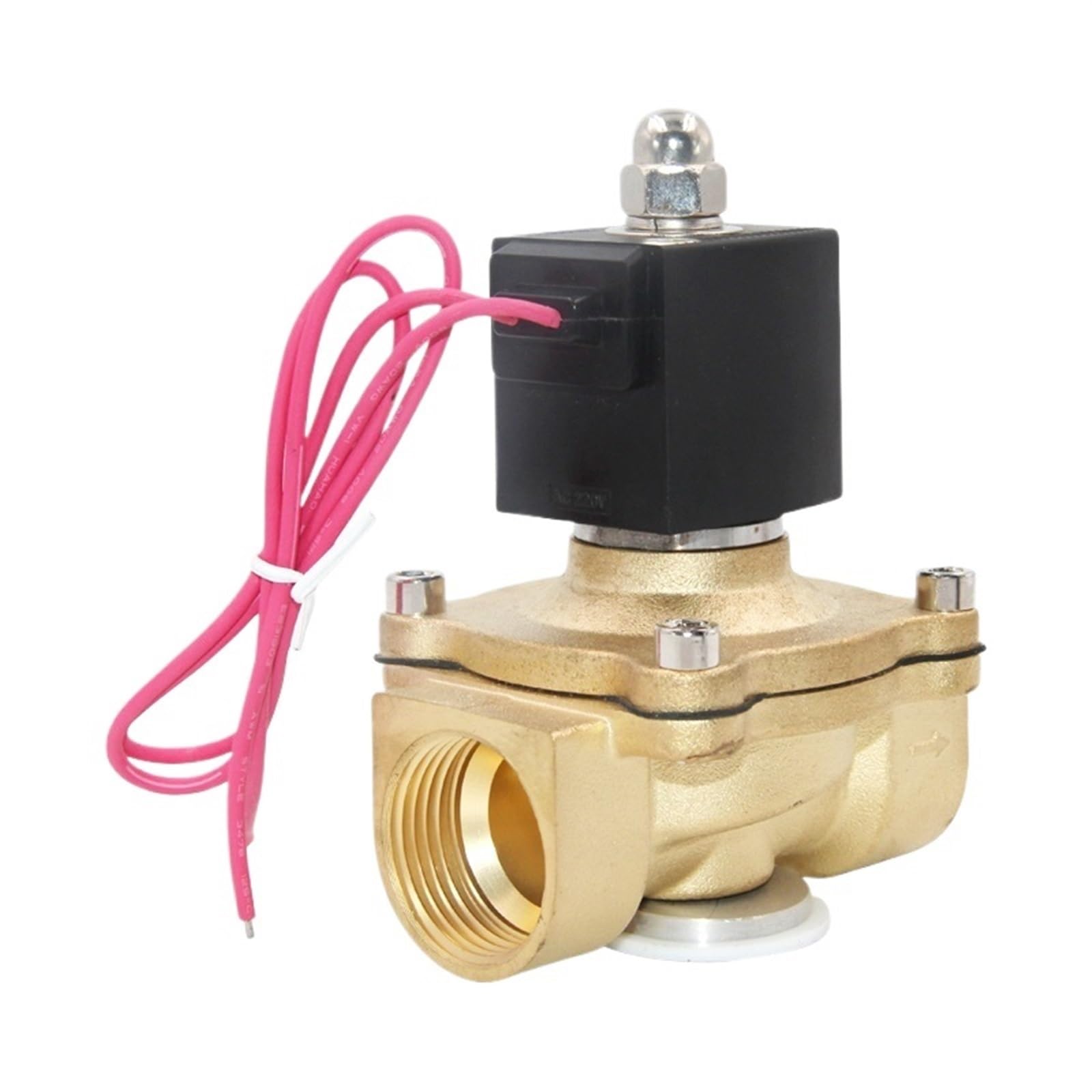 HDPHCRIUN 1" Direct Solenoid Valve IP65 Waterproof Normally Closed Brass 24V 12V 220V 110V(BSP-110VAC-EPDM-SEAL)