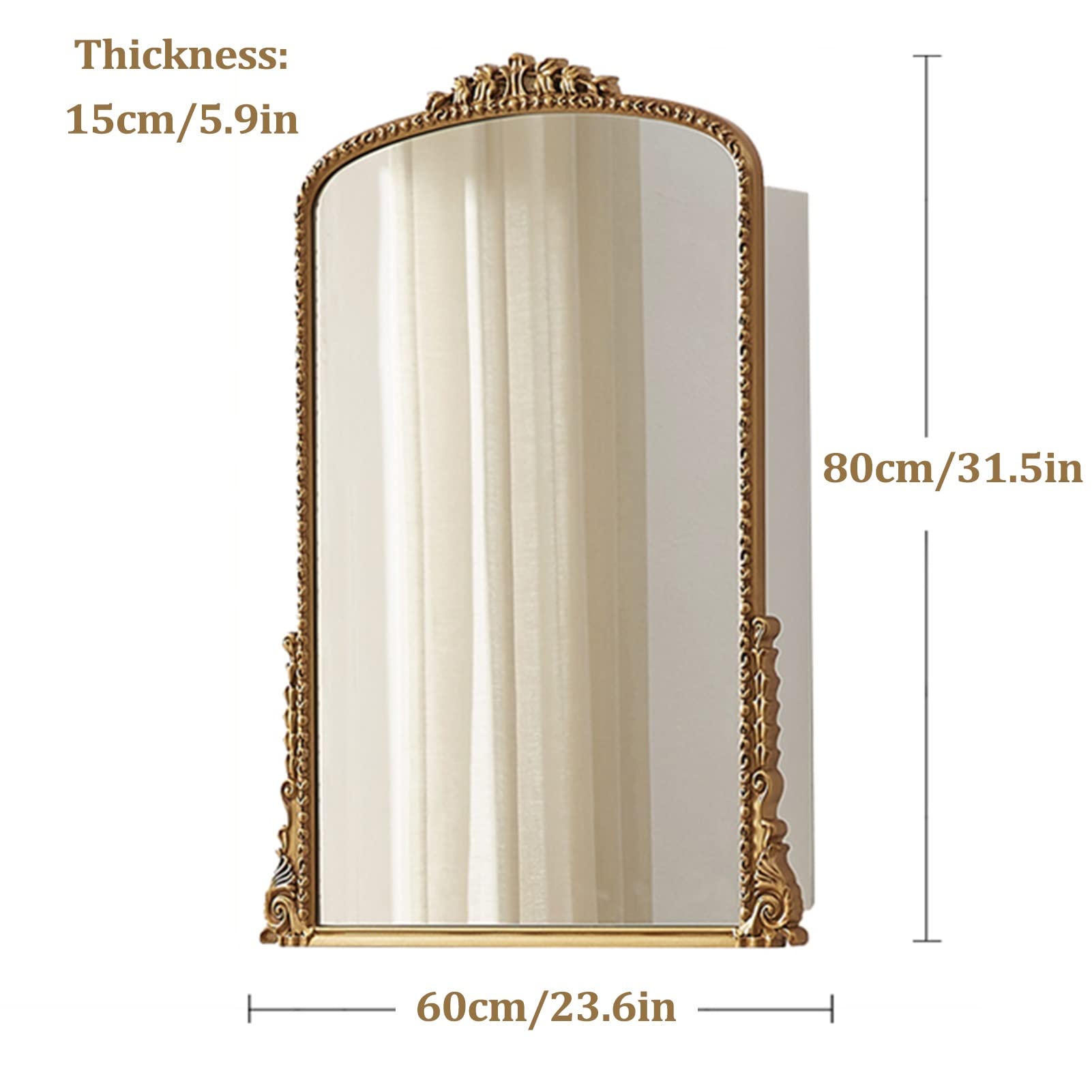 Armadietto da bagno con specchio da incasso, con cornice in metallo e specchio inclinabile, design rettangolare arrotondato