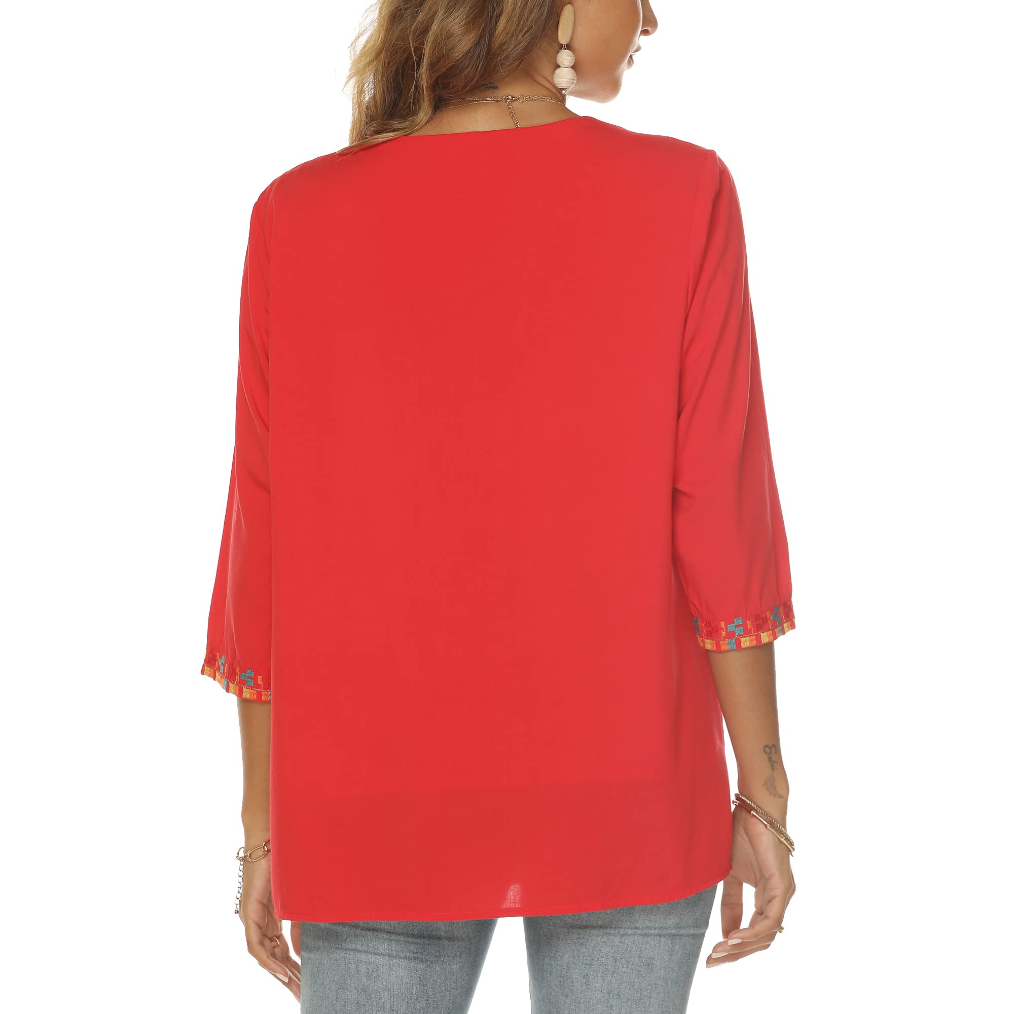 Grosy Haut brodé bohème pour femme, style hippie, chemisier paysan mexicain et tunique bohème traditionnelle