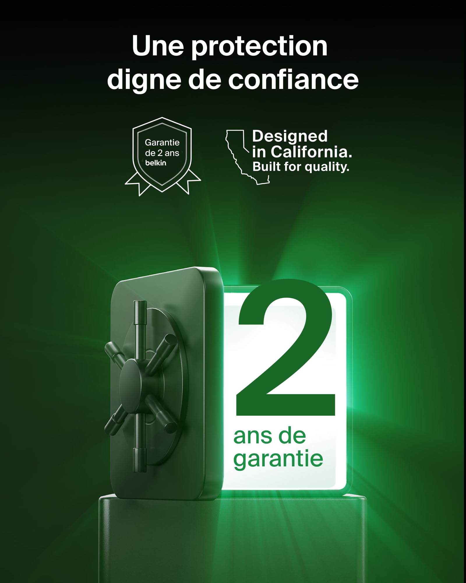 Belkin SoundForm Adapt Casque Audio sans Fil Circum-Aural avec Micro - Noir | Bluetooth 5.2, Micro Orientable Intégré, Connexion Multipoint, ENC, Autonomie de 65h, Recharge rapide