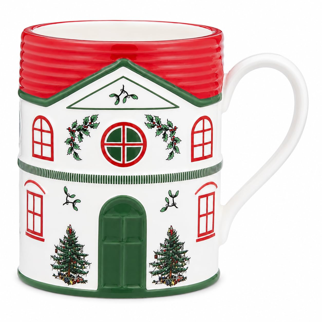 Morris & Co Spode Christmas Tree Village Red Mug