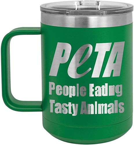 Miniatura 10 de People Eating Tasty Animals NARANJA Taza de café de 15 oz con tapa deslizante  Taza de café de viaje aislada  BBQ & Grill Idea de regalo para los
