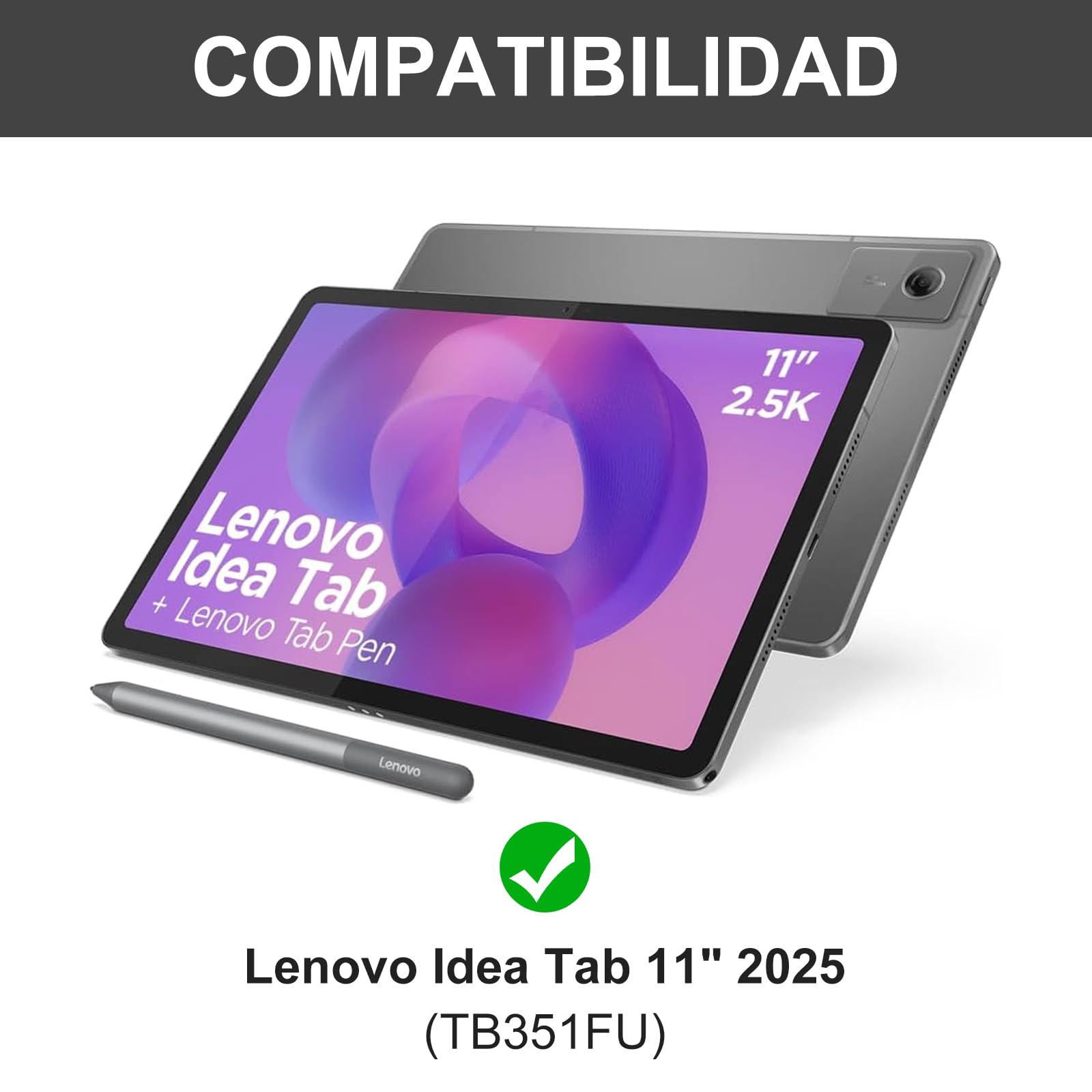 FOGARI Funda Teclado con Touchpad para Lenovo Idea Tab 11" 2025 | Español Ñ Teclado Retroiluminado Magnético Desmontable Bluetooth con Trackpad para Lenovo Idea Tab 11 Pulgadas 2025, Negro