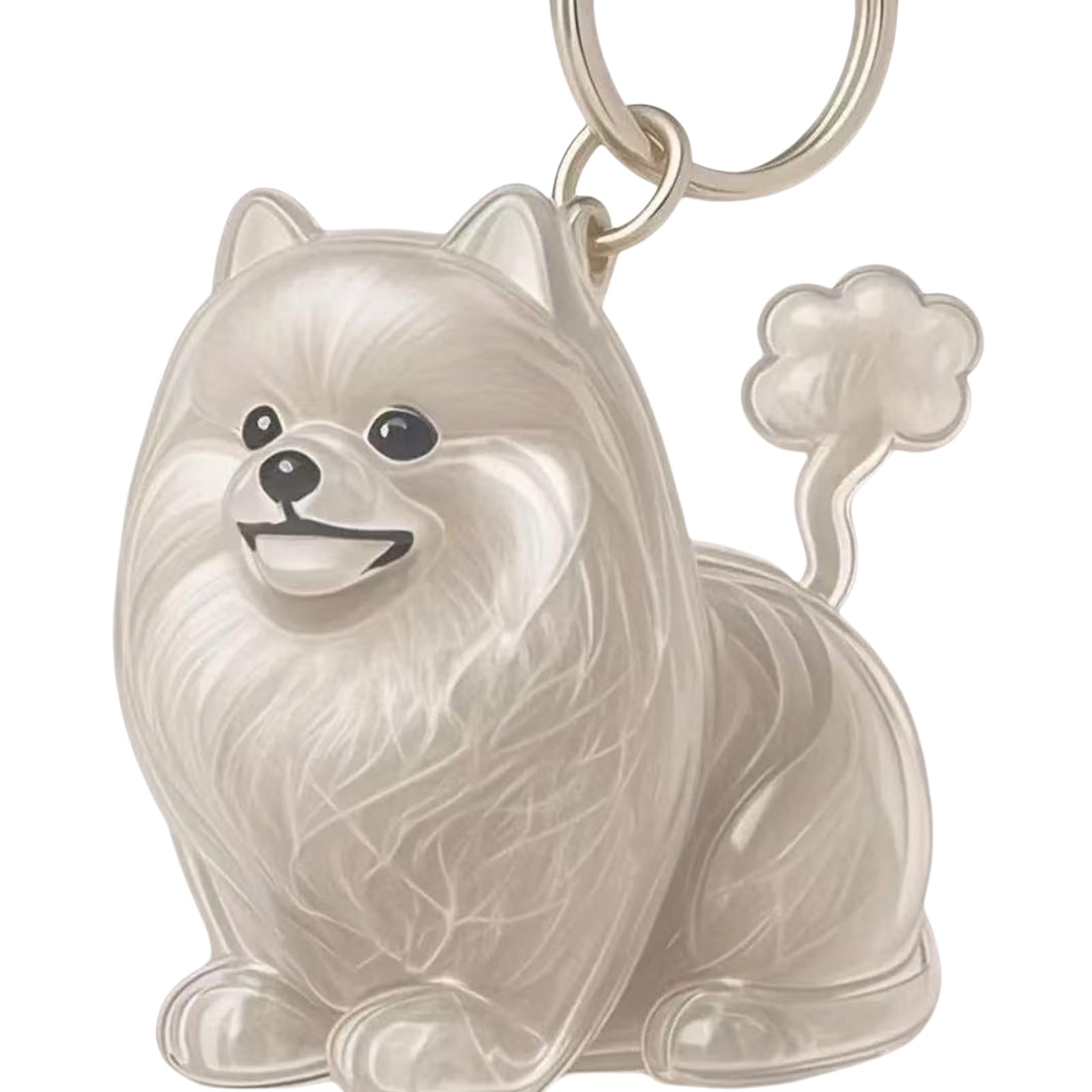 LUOFENG Clear Pet Hair Memorial Keepsakes Pendant Charm Dog Shape Figurine Furs Collector Keychain For Key Or Bag Attachments