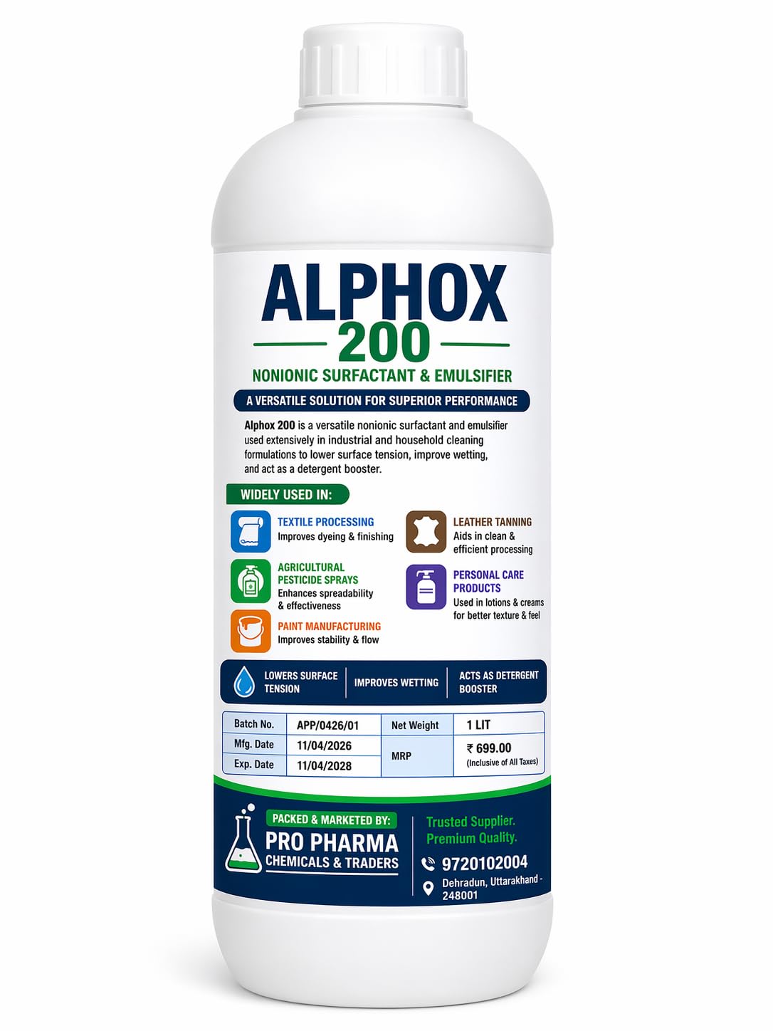 Alphox 200 Non Ionic Surfactant Liquid Emulsifier, 1 Liter, 1 Kilogram, Unscented-picture-56