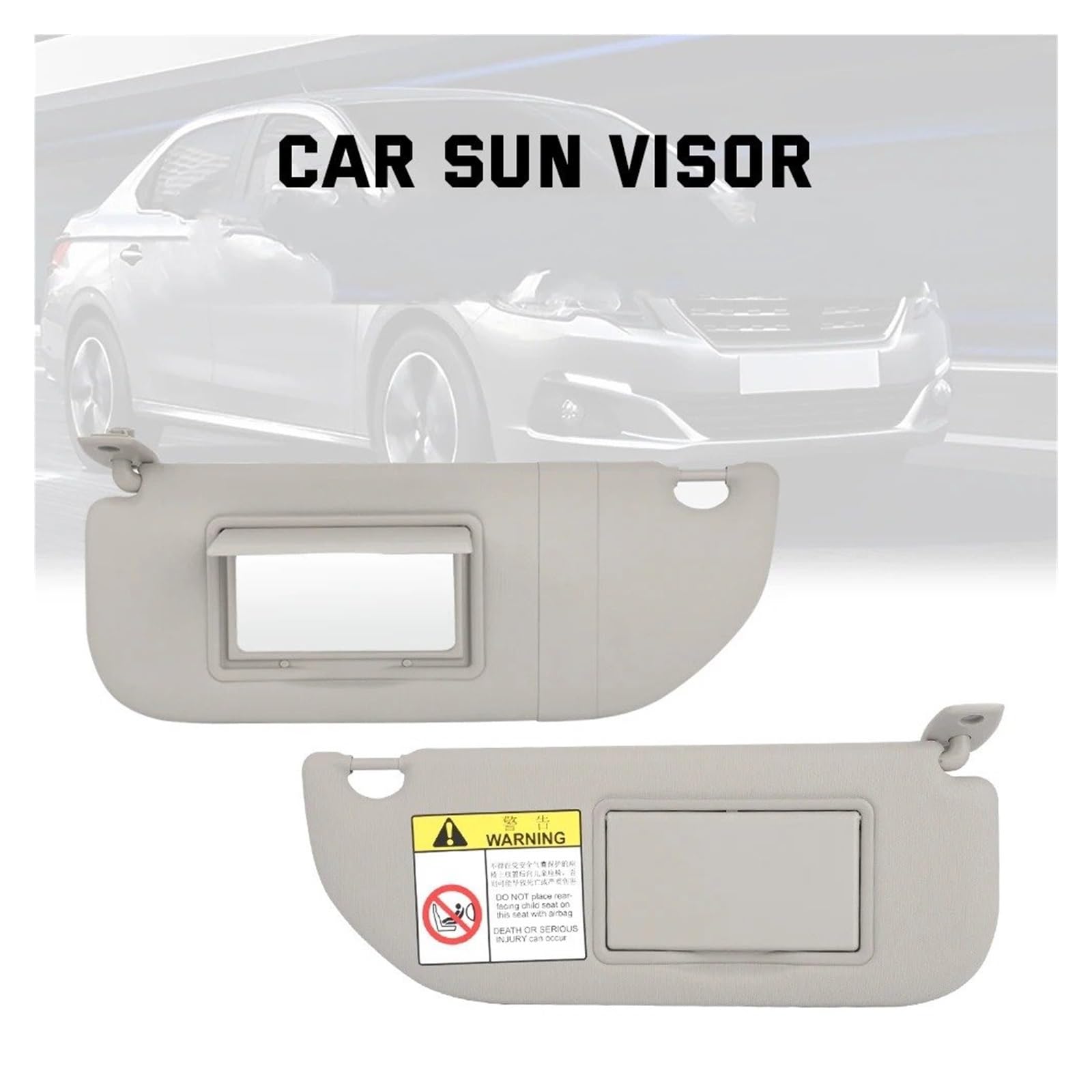 Viseras Parasol 98038433DS para Peugeot 301 para Citroen para C2 para C3 para Elysee 2014-2017 98038432DS Parasol con Espejo Accesorios Coche Visera(1 Juego)