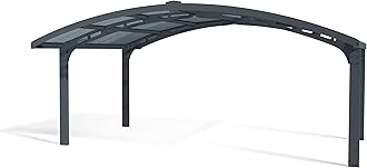 Palram - Canopia Arizona 19 Ft. x 16 Ft. x 9 Ft. Arch Double Carport Aluminum Metal Frame and Polycarbonate Panels Car Port for Outdoor Driveway Car, Truck, RV, Trailer, Boat Storage (Wave Gray)