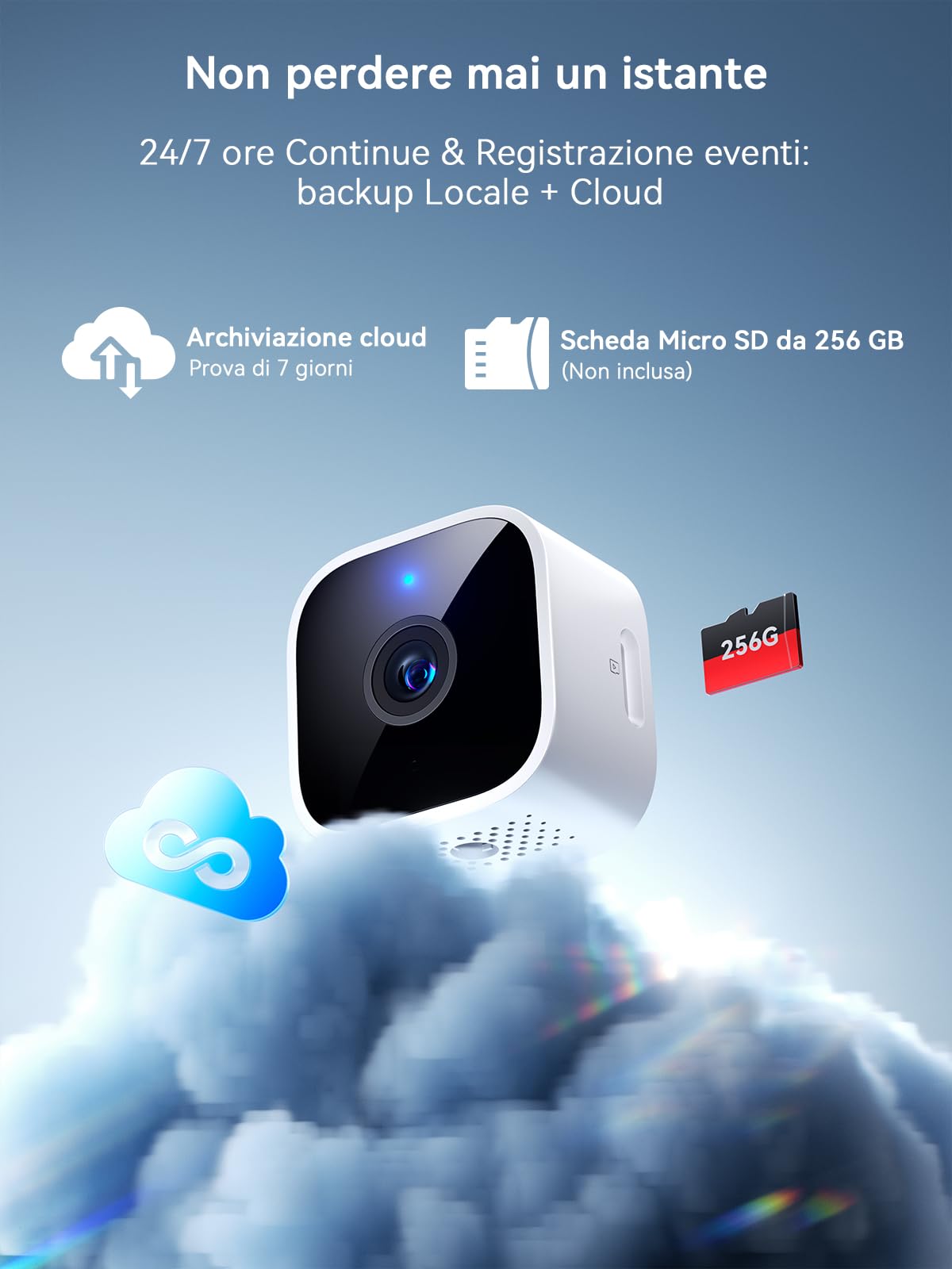 Outinput Telecamera Wi-Fi Interno 2K 3MP, Videocamera Sorveglianza, Baby Monitor, Visione Notturna, Rilevamento di Movimento e Notifiche, Audio Bi-direzionale, Cloud o Archiviazione Locale(Contiene 2)