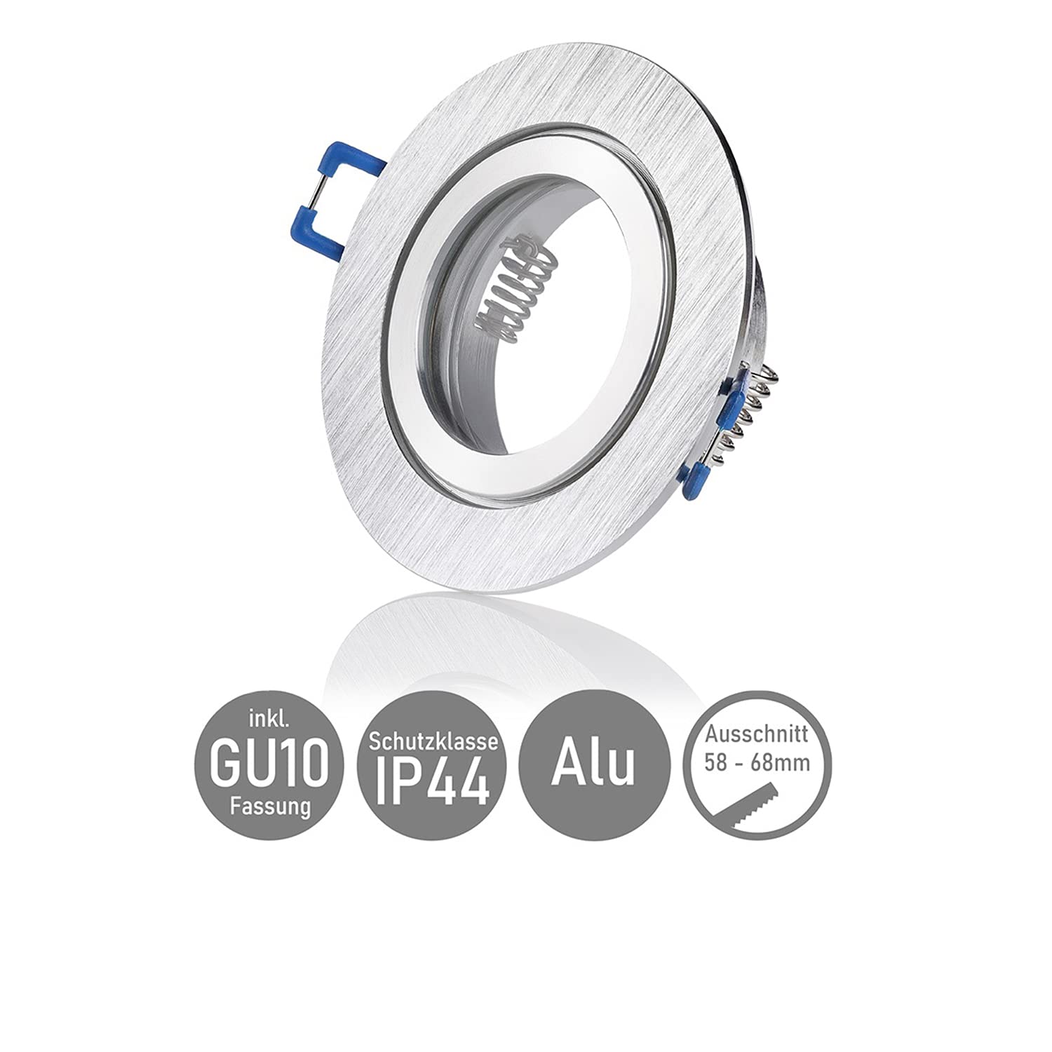 Sweet Led 12x Einbaustrahler IP44 GU10 LED Spots 5W Bad 230V Einbauleuchten Deckenspots Deckenstrahler 68mm (Warmweiß 3000K) aus Aluminium Einbauspots für Badezimmer Küche Wohnzimmer
