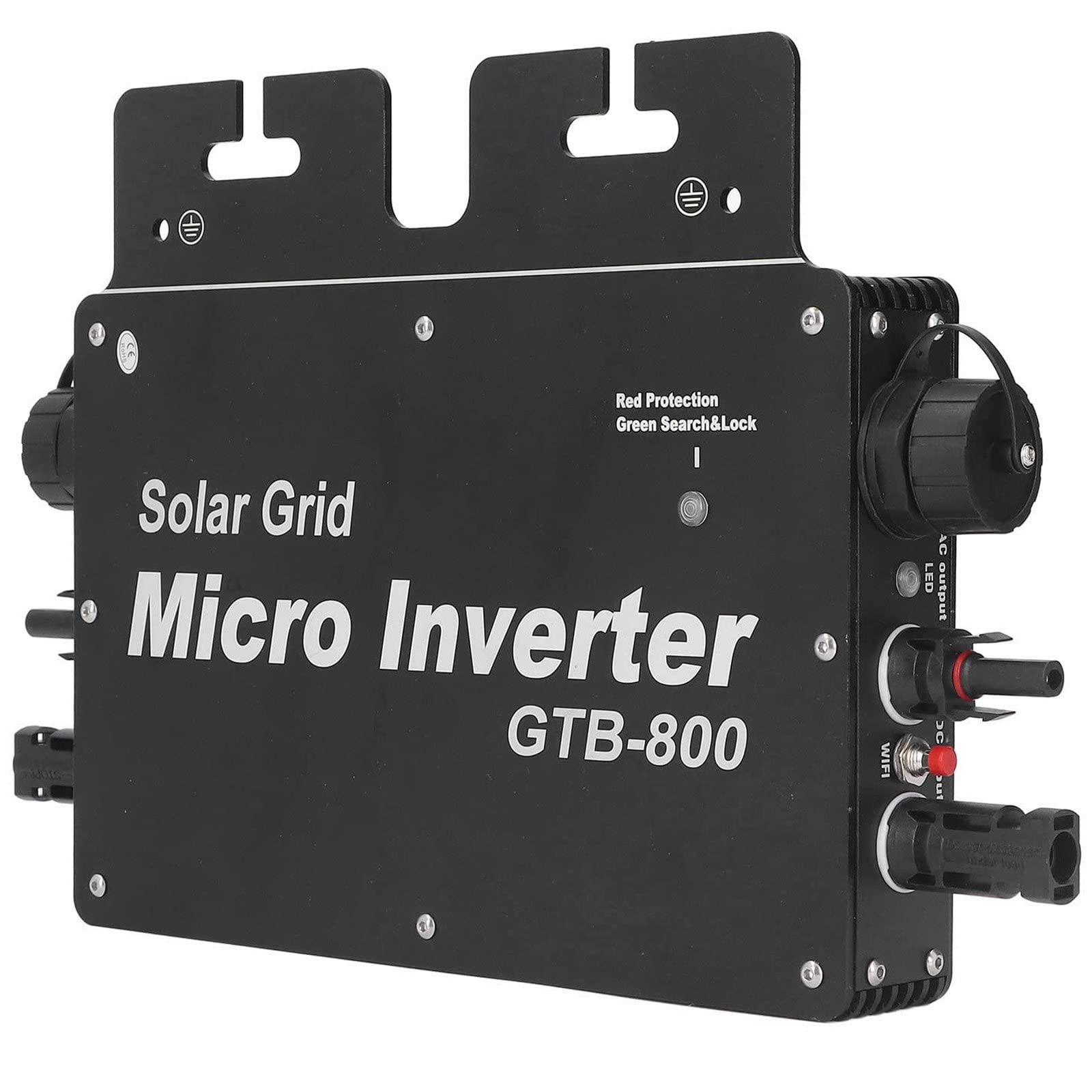 Mikroinwerter sieciowy solarny Dc do AC, Mikroinwerter 1200 W, sterowanie Wifi samochłodzące 110/220 V falowniki słoneczne na dach na zewnątrz (czarny) wodoodporny Ip65,220V