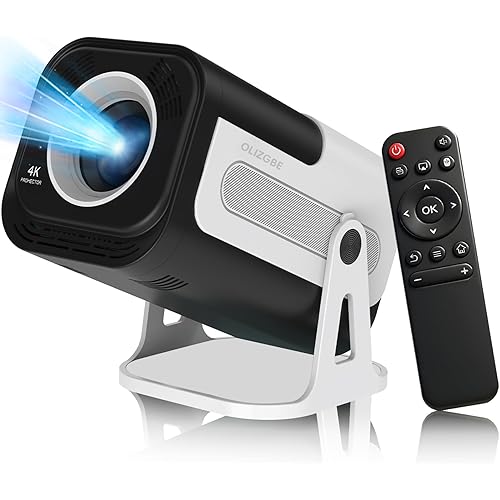 Mini Projector with Dual 5G WiFi and Bluetooth, Built-in App Smart Portable Projector 4K Support, Auto Keystone 180° Rotatable, Android 13 OS, Compatible with Smartphone/Laptop/TV Stick/HDMI/USB