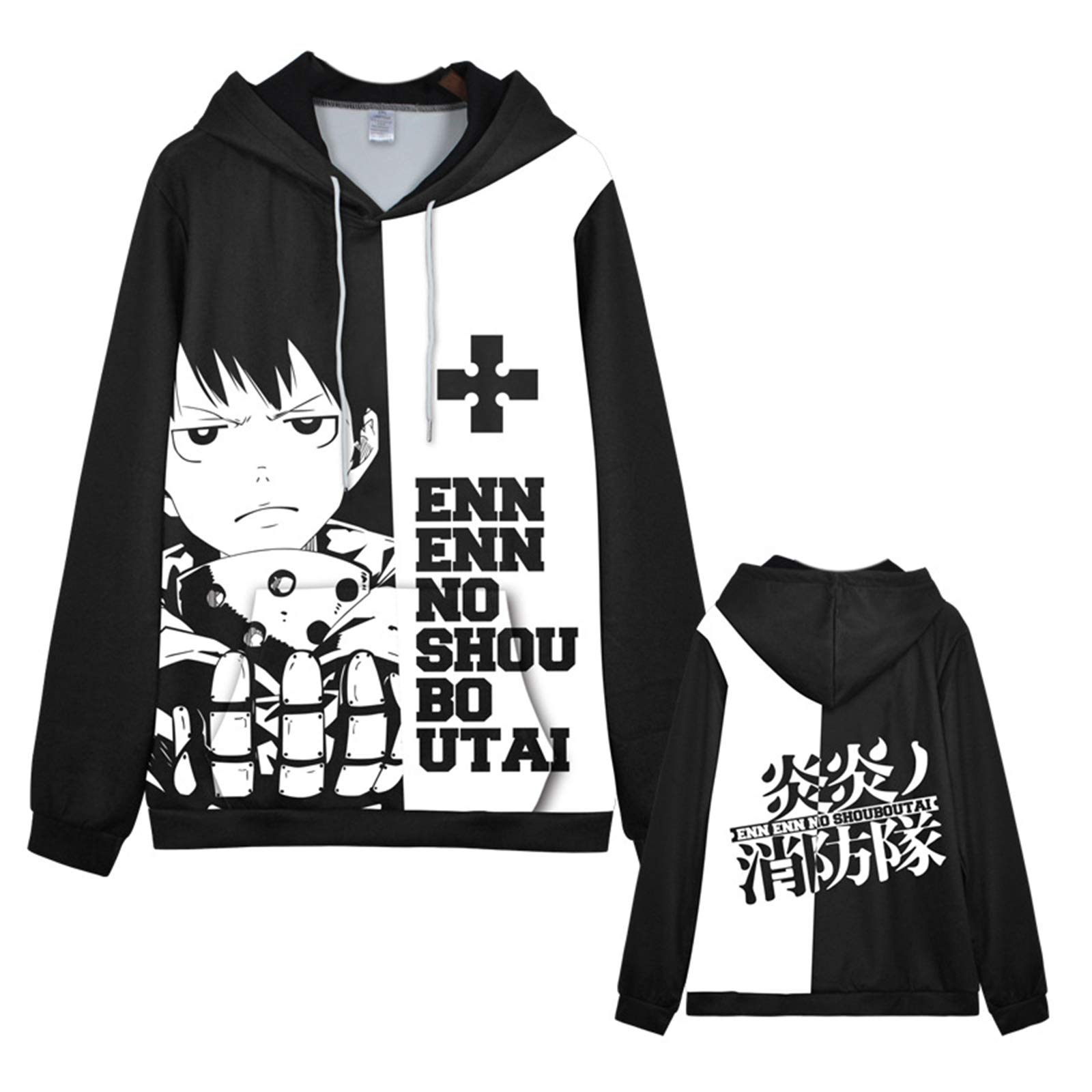 Anime Fire Force Casual Long Sleeve Hoodie Shinra Kusakabe Short Sleeve T-Shirt Pullover Cartoon Sweatshirts