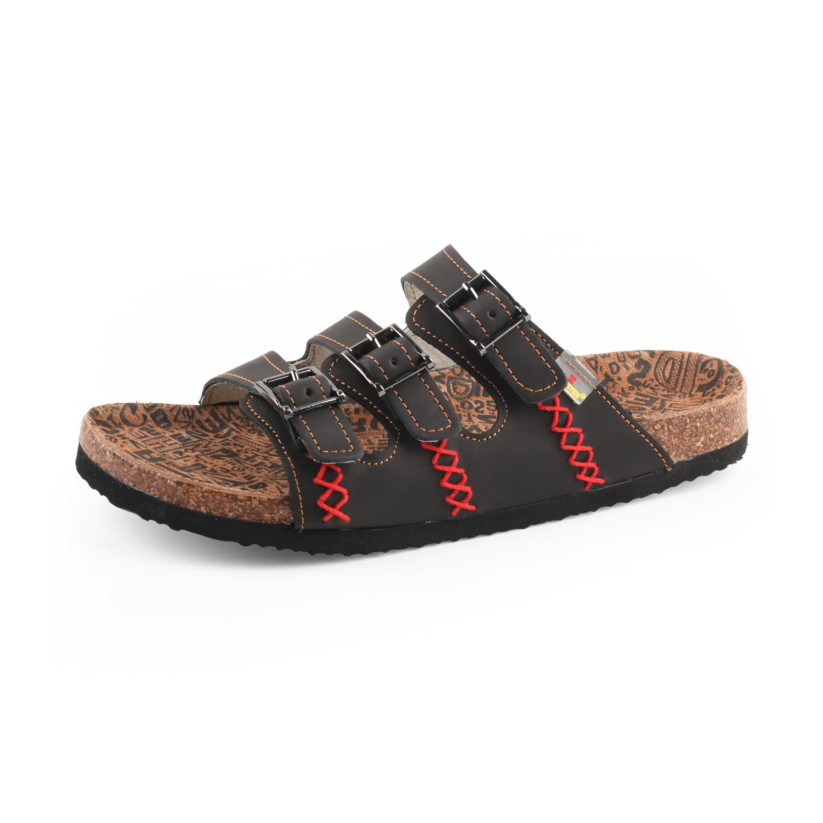 TMA EYES Womens Flat Slide Sandals with Arch Support Strap Adjustable Buckle Non Slip Rubber Sole
