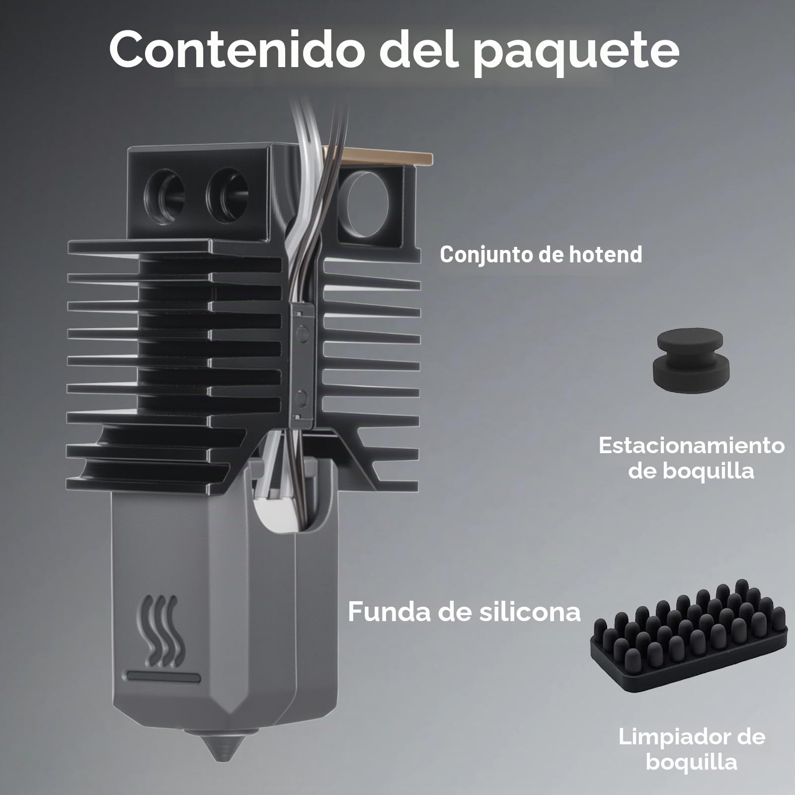 4PCS U1 Hotend 0.4mm Boquilla Acero Endurecido Compatible with Snapmaker U1 Impresora 3D Ceramic Rapid Heating Extruder HotEnd con Cepillo Silicona,Cubierta Silicona y Almohadilla Antiderrames