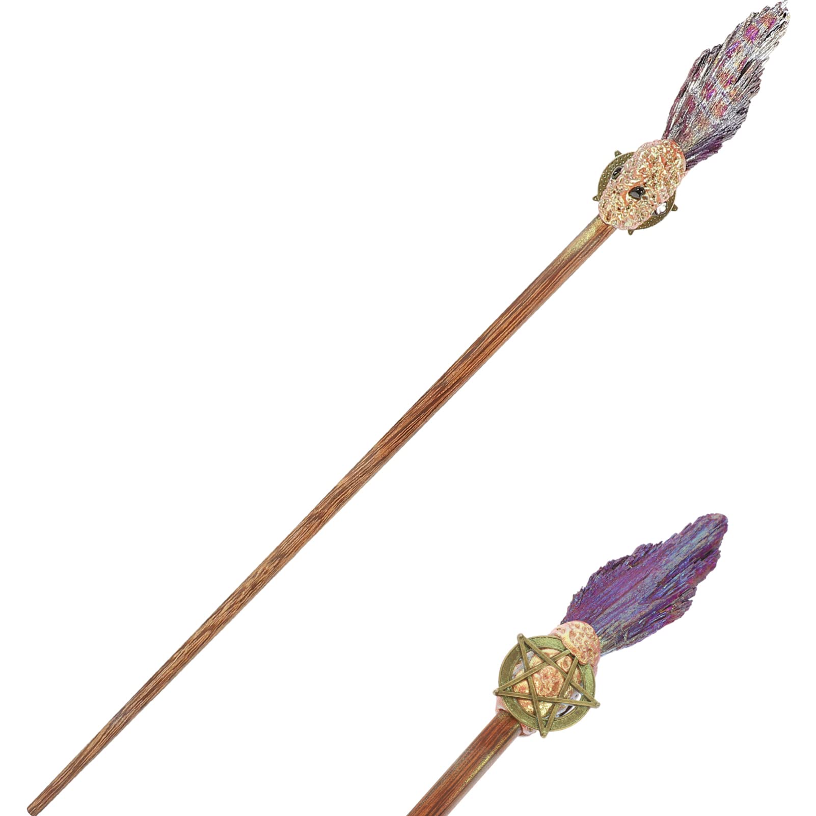 VANZACK Crystal Stone Wand Decorative Cosplay Wand Party Accessories Natural Crystal Stone Crystal Gemstone Halloween Prop Clothing Items Natural Stone Child Personality