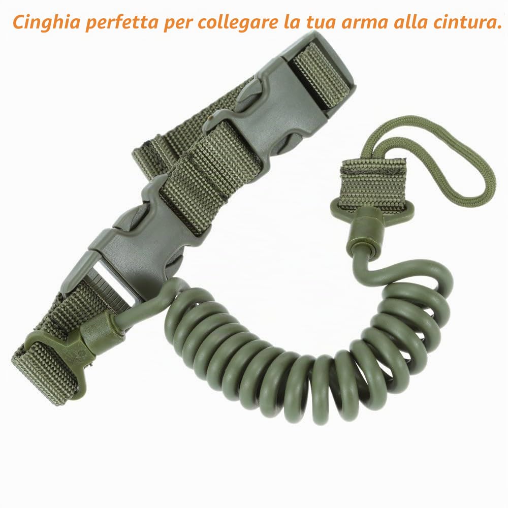 ACEXIER Cordino tattico Militare Multiuso Molla Cordino Pistola Cordino Sicuro Cordino Fionda Cinghia Tiro Caccia Accessori per Pistola da Caccia