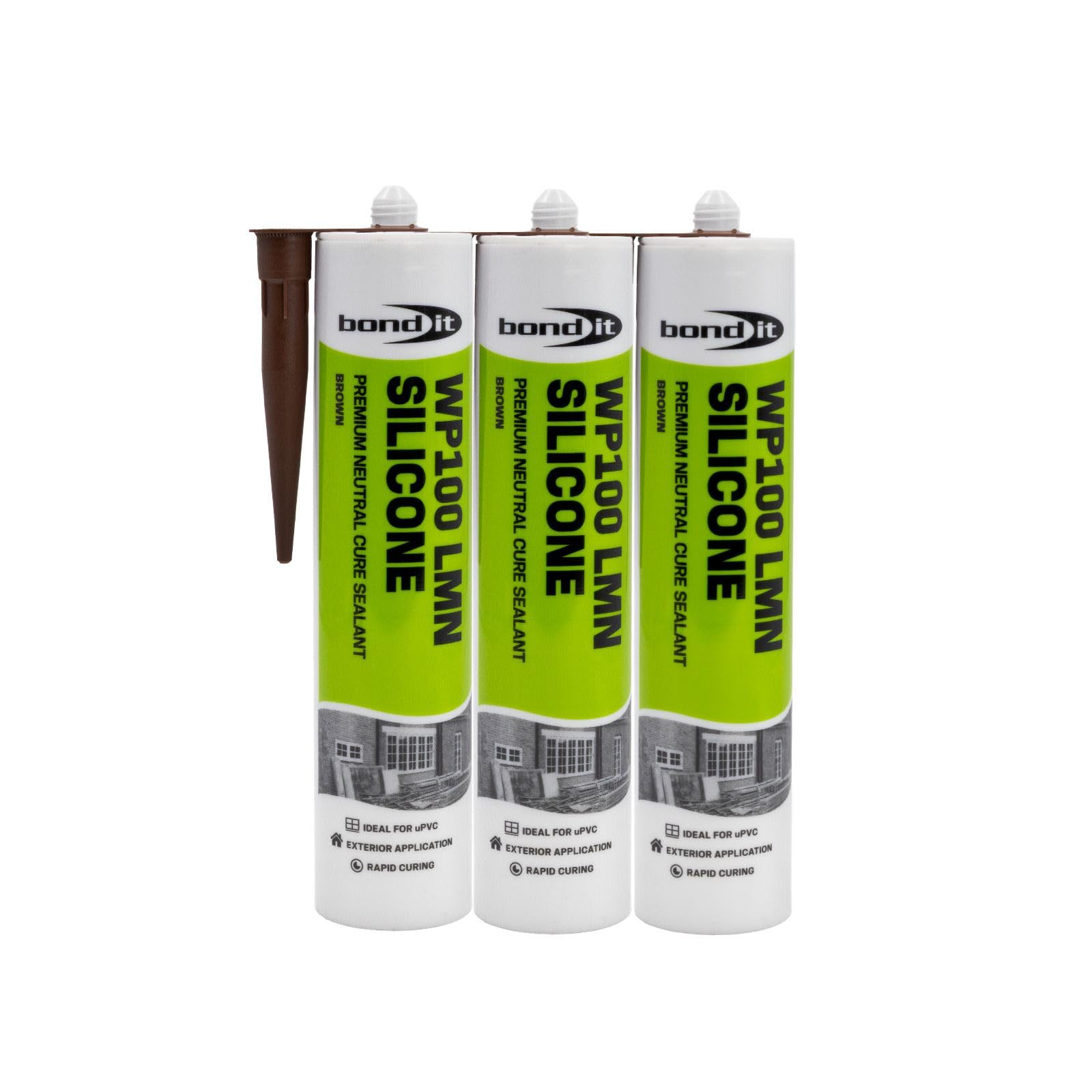 Bond-It WP100 Neutral Silicone Sealant (3 Pack) - Brown — image 1