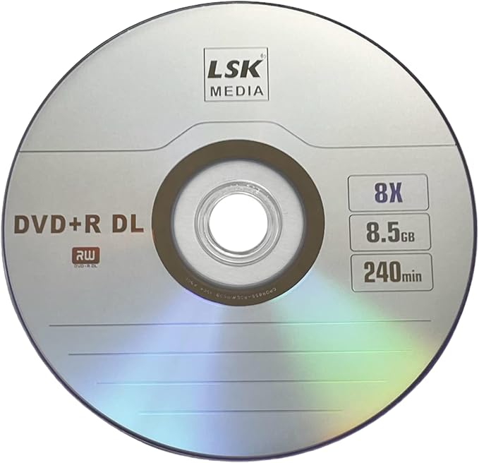 DVD+R DL Double Layer Logo 8X 8.5GB 240min Video LSK