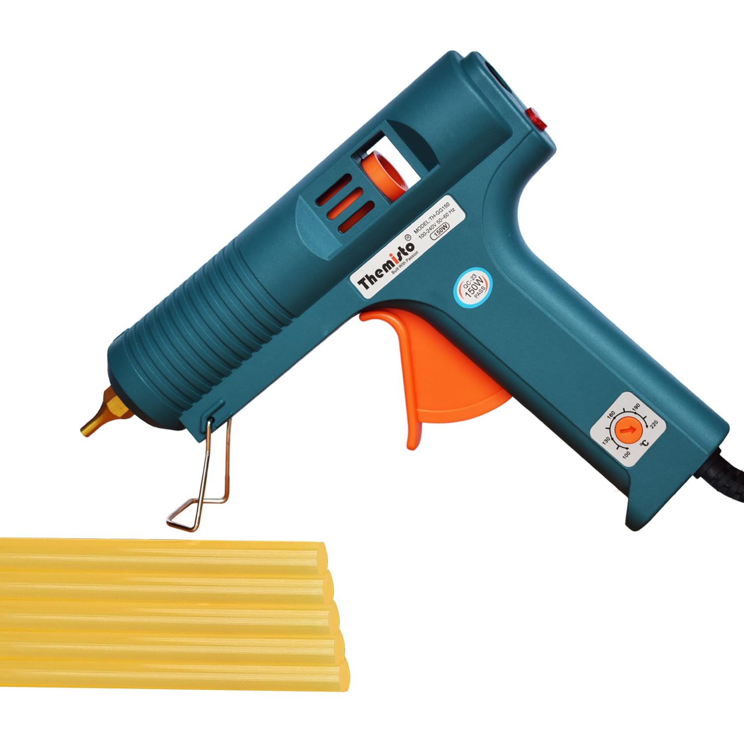 THEMISTO 150 Watts Multi-Temperature Corded Electric Hot Melt Glue Gun With 5 Super Strong Gumming Glue Sticks (TH-GG150)-image-16