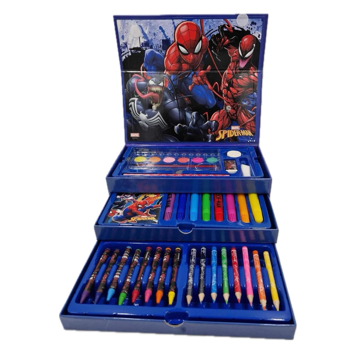 TDL Marvel Spiderman 52 Piece Colouring Case Art Case & Travel Set for Kids