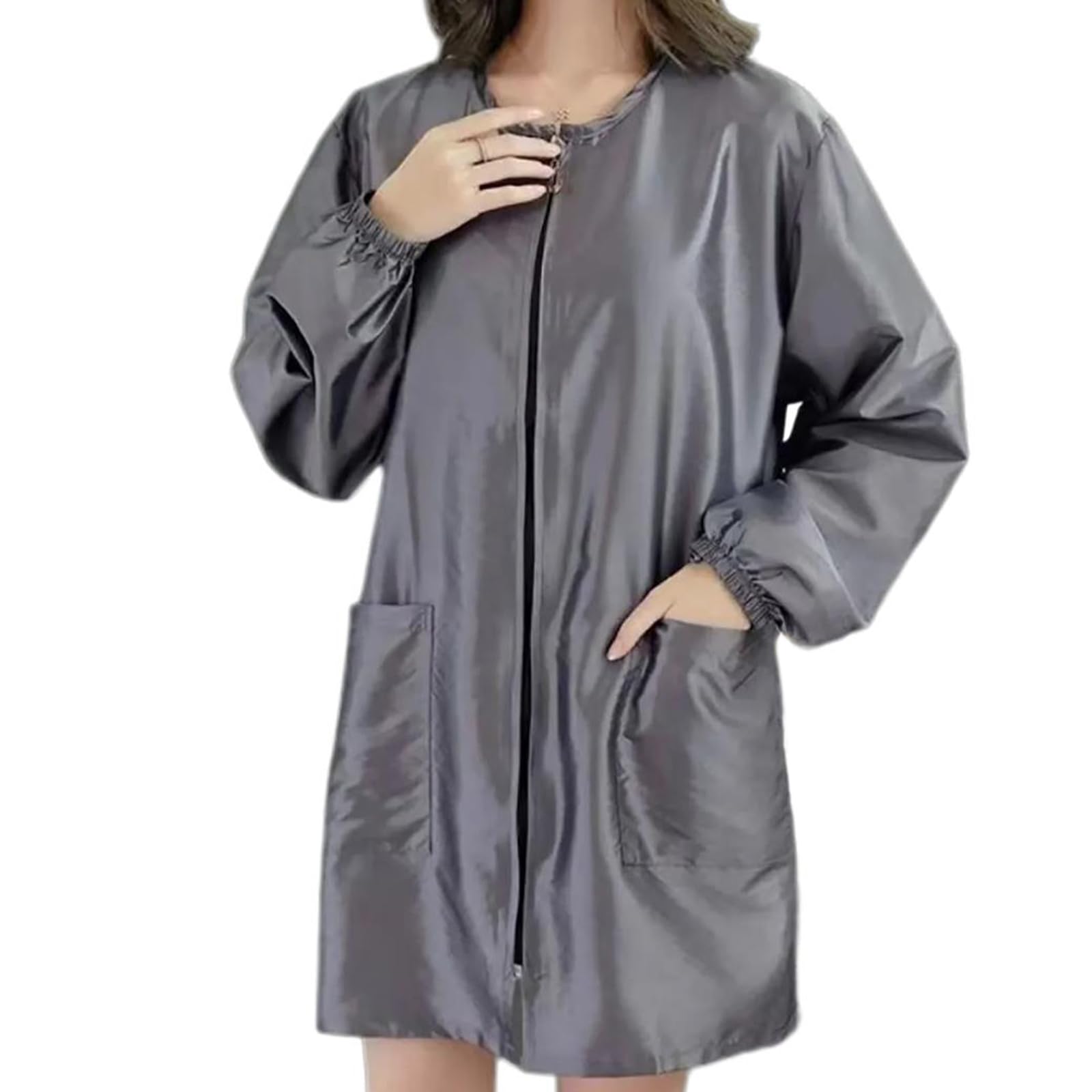 Tablier De Coiffure Anti-poils Manteau Travail À Manches Courtes/longues Avec Poche Pour Salons Et Animaleries Manteau Travail Coiffure Blouse Coiffeur