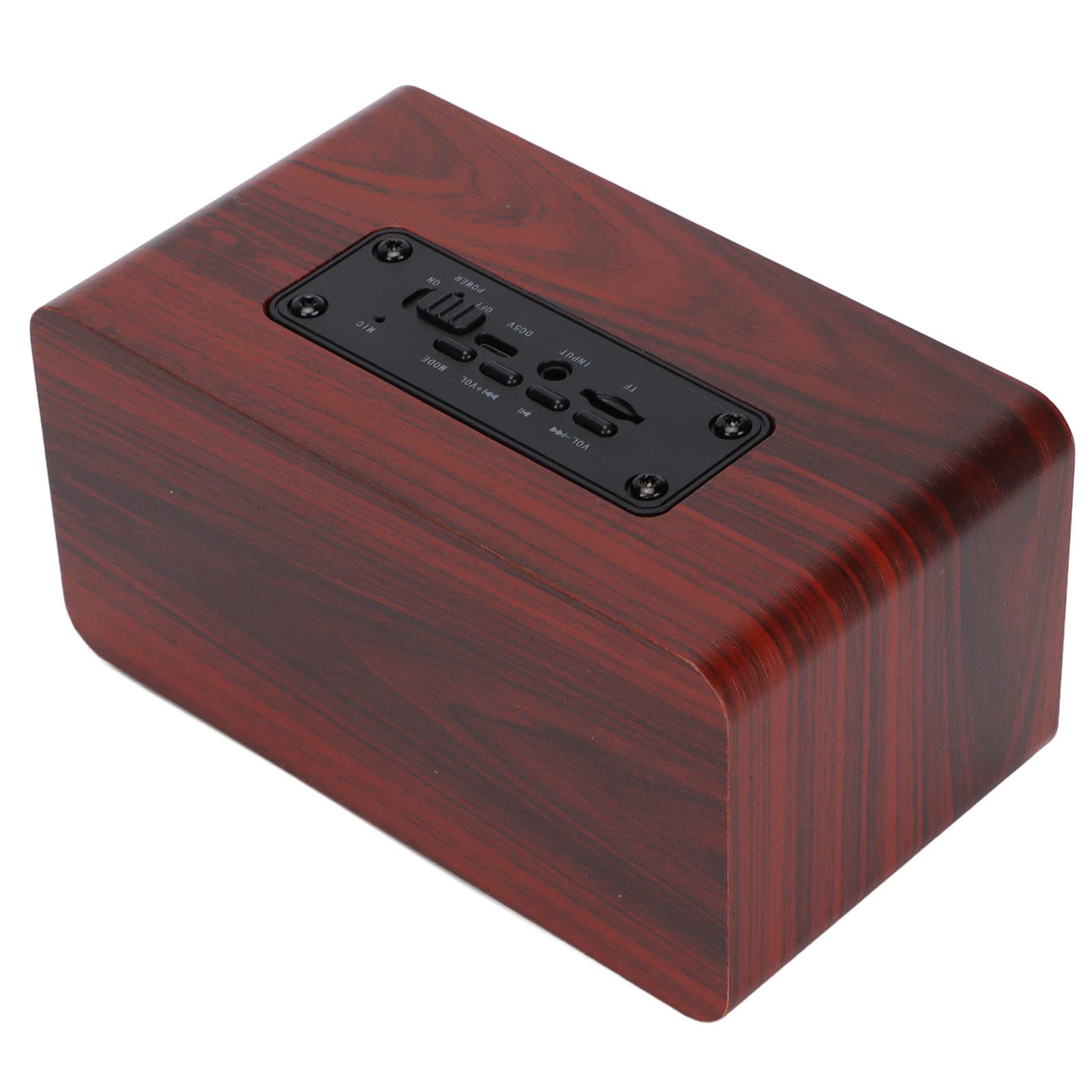 Alomejor Wooden Bluetooth Speaker with Retro Design (Brown wood grain | Portatile, doppi driver da 52 mm, connessione AUX da 3,5 mm, tempo di riproduzione lungo, supporta la ricarica micro USB