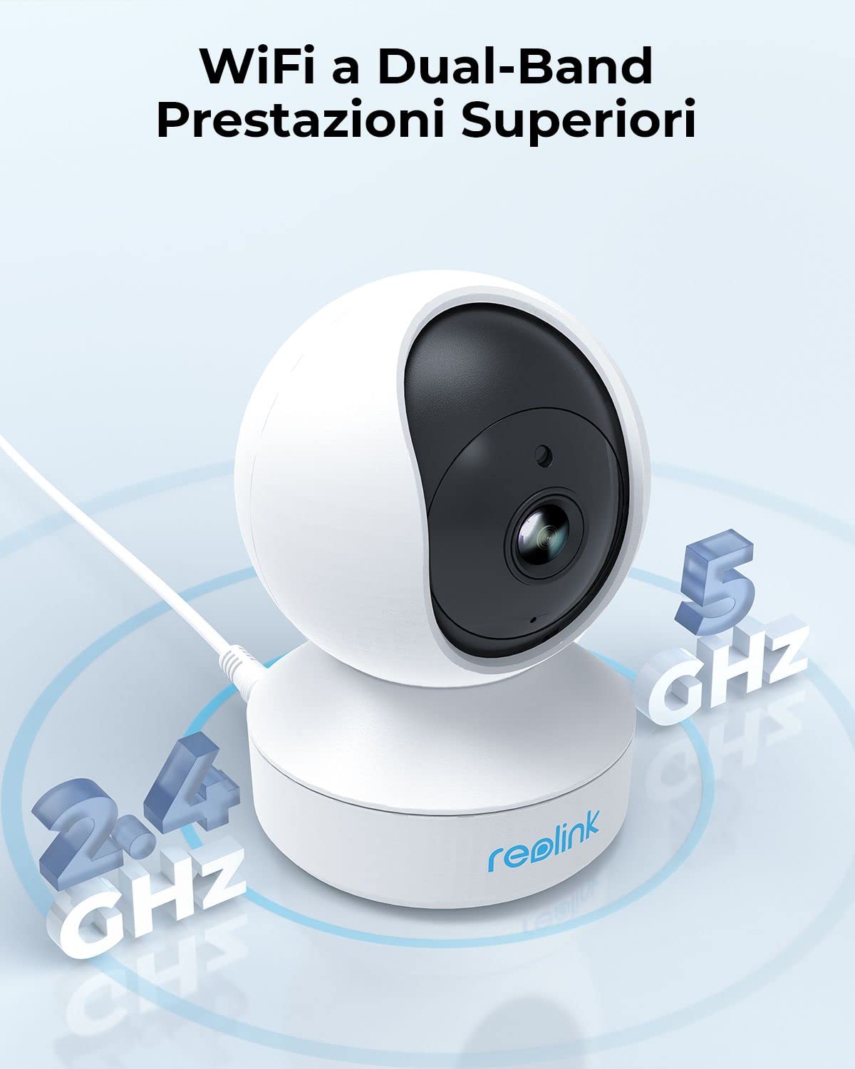 Reolink 2K Telecamera WiFi Interno, Cam IP con Pan & Tilt Protezione a 360°, 2.4/5GHz Dual-Band WiFi, Audio a Due Vie, Rilevazione di Persone/Pet, Auto-tracking, Baby Monitor, E1 Pro (Pack di 2)
