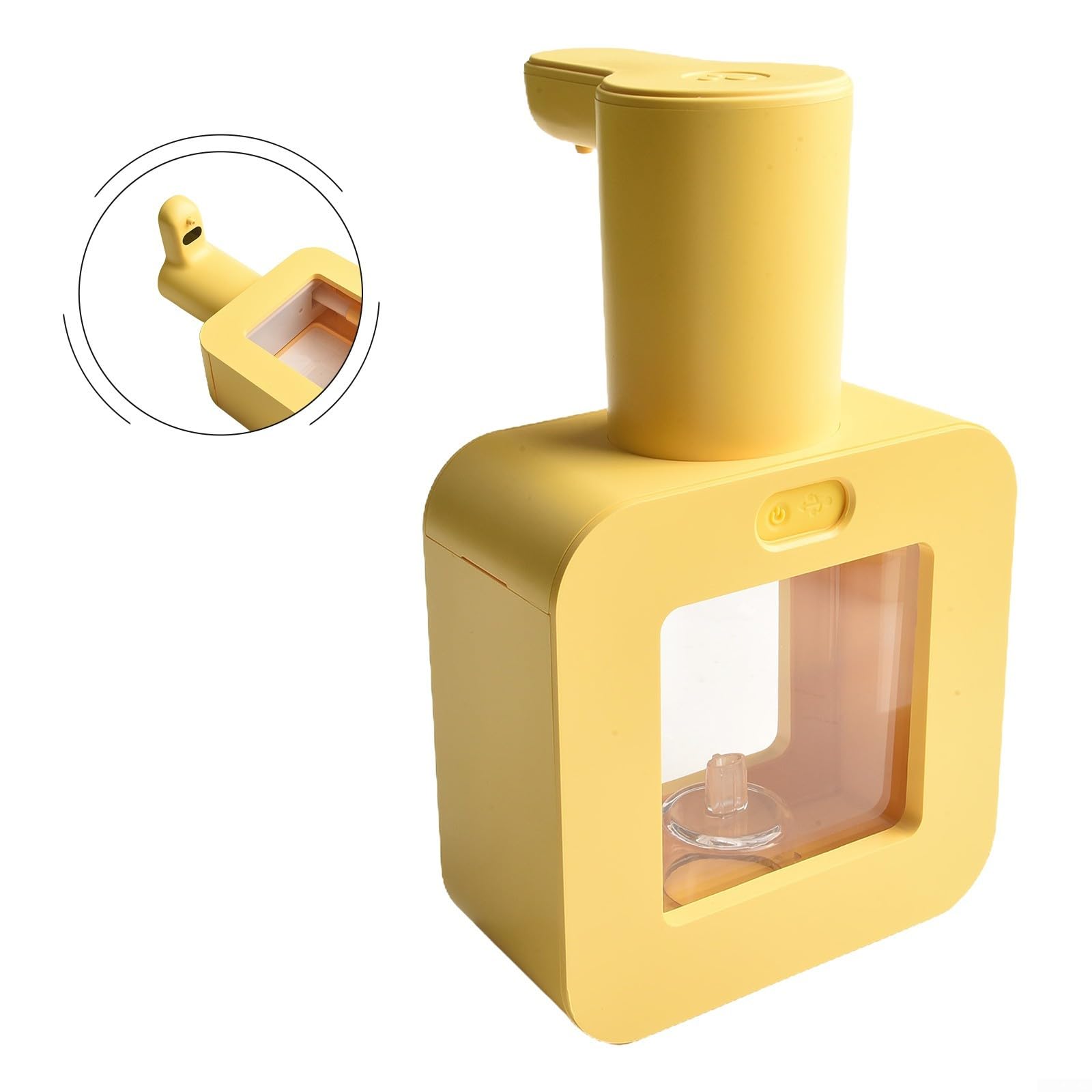 Dispenser automatico di sapone per bambini con capacità di 400 ml, ricaricabile tramite USB, schiuma con promemoria di utilizzo in 20 secondi e funzione impermeabile IPX5 (giallo)
