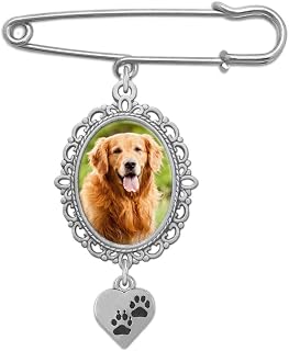 Wedding Boutonniere Dog Paw Pet Bouquet Pin Brooch Photo Charm w/Photo Resizing Software