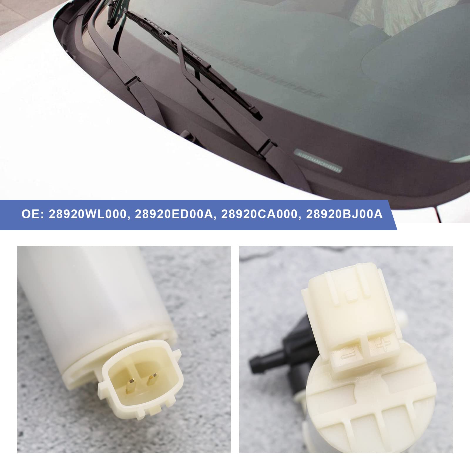Pompa do spryskiwaczy szyb 28920WL000 28920ED0A kompatybilna z Hatchback samochodowa przednia tylna szyba pompa natryskowa silnik hydrauliczny