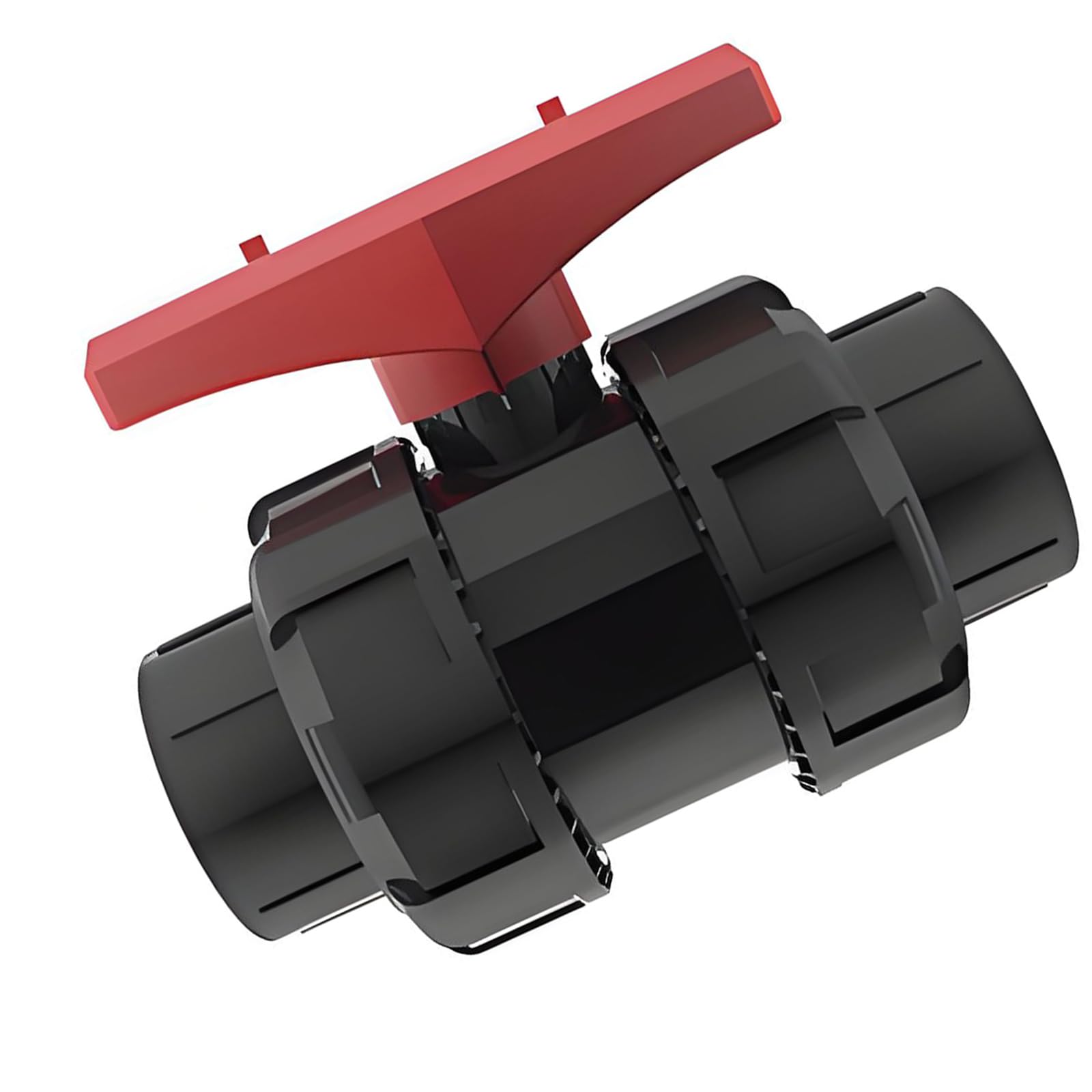 Water Line Control Double Union Ball Shutoff Fitting for Aquarium Hard Pipe Plumbing with UPVC Inline Access and Upkeep Double Union Ball Shutoff Aquarium Plumbing Fitting Upvc Inline Hard Pipe Water