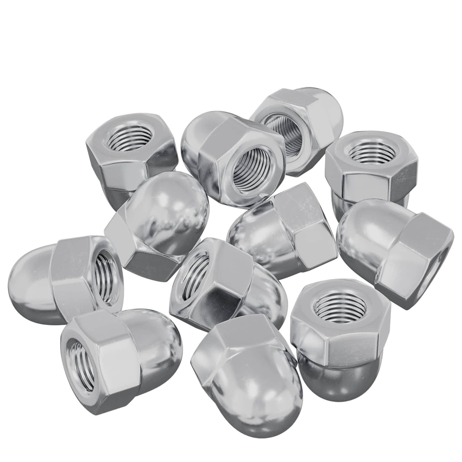 vidaXL Dado 9574 pcs Argento M6 x 10 mm Ferro, Bello dado M6, argento, fermo in ferro, protezione filettatura, accessorio multiuso per installazione sicura