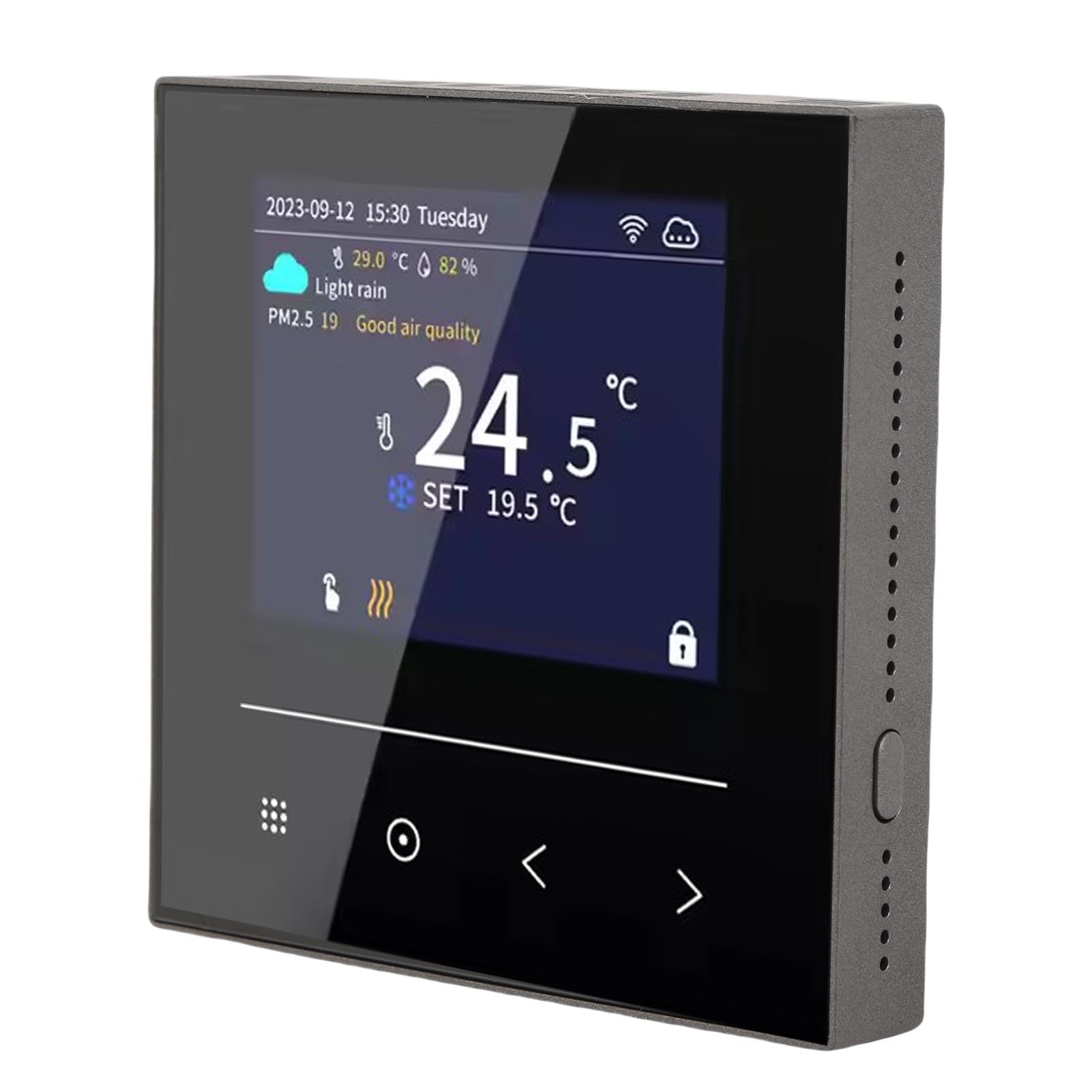 Keenso Smart Thermostat Fast Wi -Fi Połączenie, Sterowanie Aplikacjami Mobilnymi, żywy Kolorowy Ekran LCD, Projekt Premium, Potężny funkcjonalność ABS z zdalną kontrolą Aplikacji, do Ogrzewania