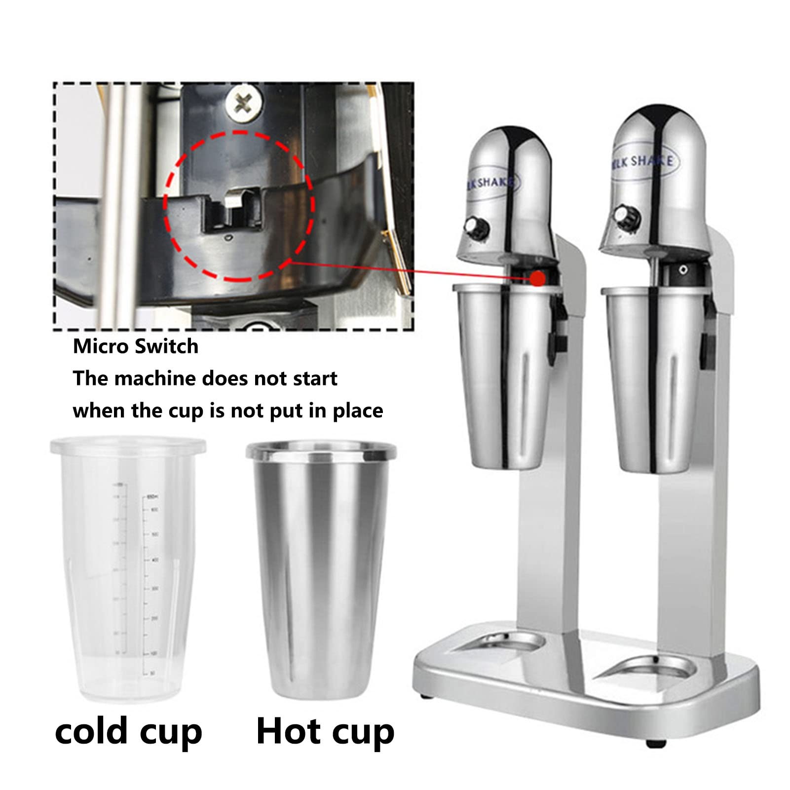 Maker Di Shaker Di Latte Elettrico 2 Velocità Melphake Machine Smoothie Drink Mixer 304 Acciaio Inossidabile Macchina Per Creatori Di Frutteti Protein Shaker Per I Cocktail Di Frullati Di Proteine