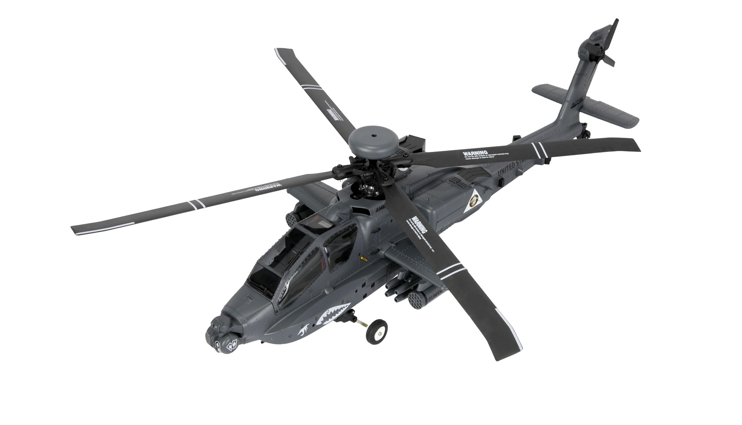 Amewi Apache AH-64D CP Helikopter 6G/3D RTF grau inkl. Fernsteuerung, Akku, Ladekabel, Zubehör