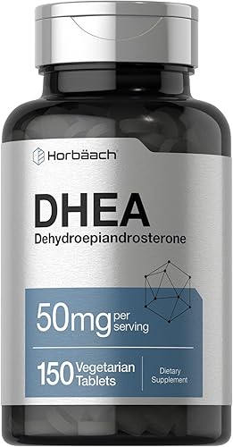 Horbäach DHEA 50mg 150 tabletas | Suplemento sin OMG, sin gluten