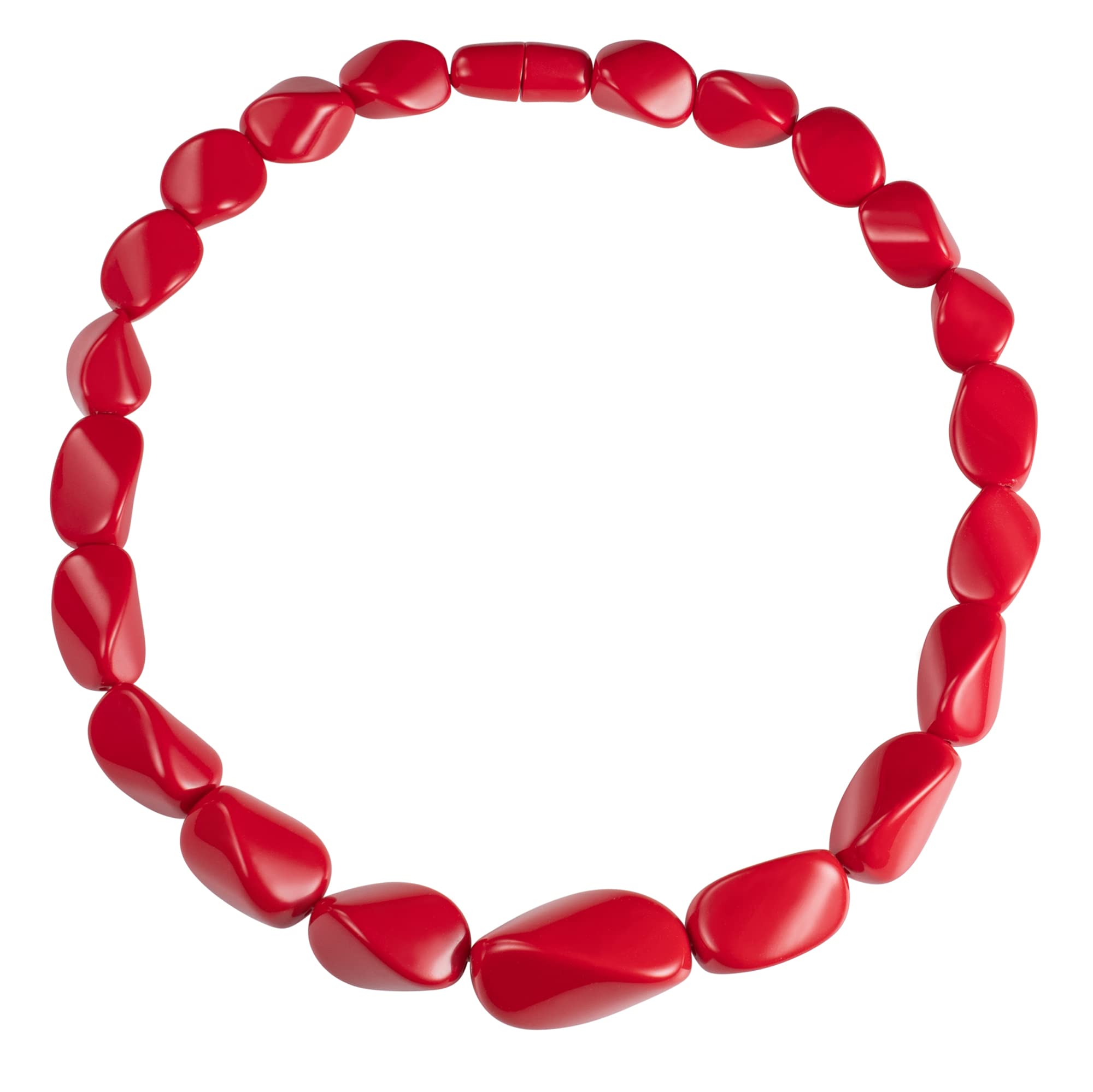 ZAVANA Collana da donna lunga 56 cm, realizzata a mano, stile bohémien, con maglie colorate in resina intrecciata, insolito e colorato, gioiello bohémien da donna