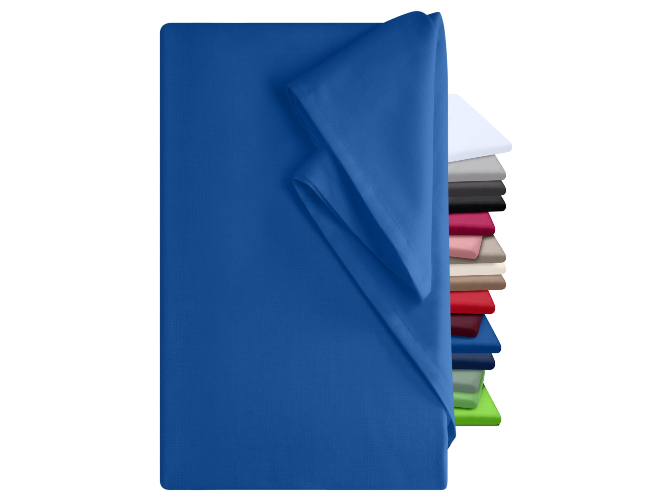 npluseins Flat Sheet 240 x 275 cm - Elasticated Sheet - Cloth is Ideal for Patio Travel and Tablecloth - Motorhome Sheet - Fitted Sheet Elastic - 100% Cotton, Approx. 240 x 275 cm, Royal Blue — image 1