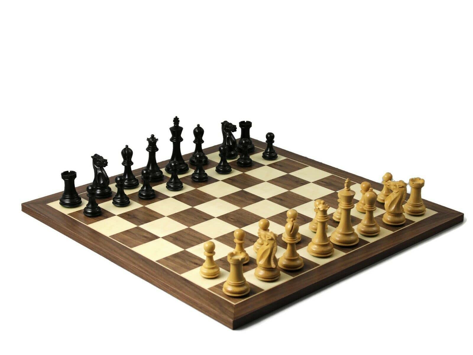 Set di scacchi in legno con tavola in noce da 20 pollici ponderata in ebano professionale Staunton pezzi da 3,75 pollici