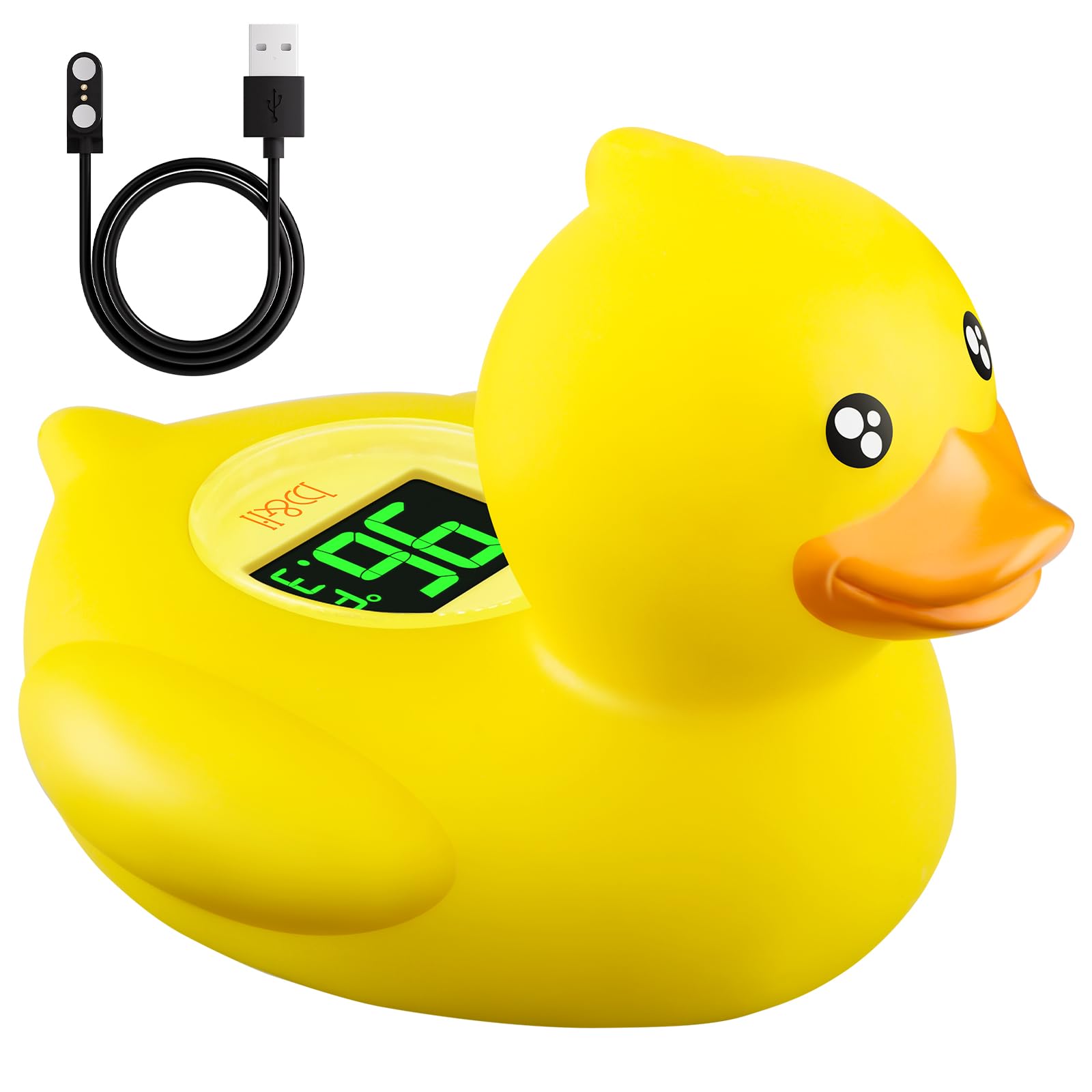 b h Duck Rechargeable Baby Bath Thermometer - Fast Temperature Reading Digital Water Thermometer for Bathtub and Room