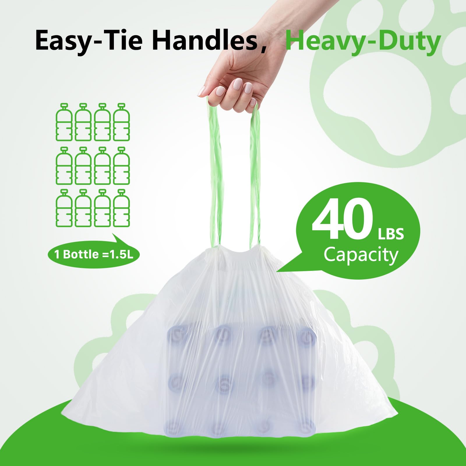 40 bolsas de arena para gatos, 36 x 16 pulgadas, grandes, extra duraderas, resistentes, con cordón para bandeja de arena para mascotas y gatos (sin perfume)