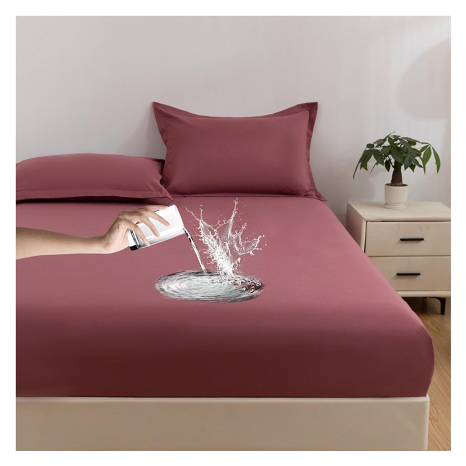 Yekuhe Mattress Protector Double/King Size Bed, Mattress Covers for Bed, 30cm Deep Pocket Fitted Sheet Style Mattress Protector (Without Pillowcase)(Color 11,180x200cm)