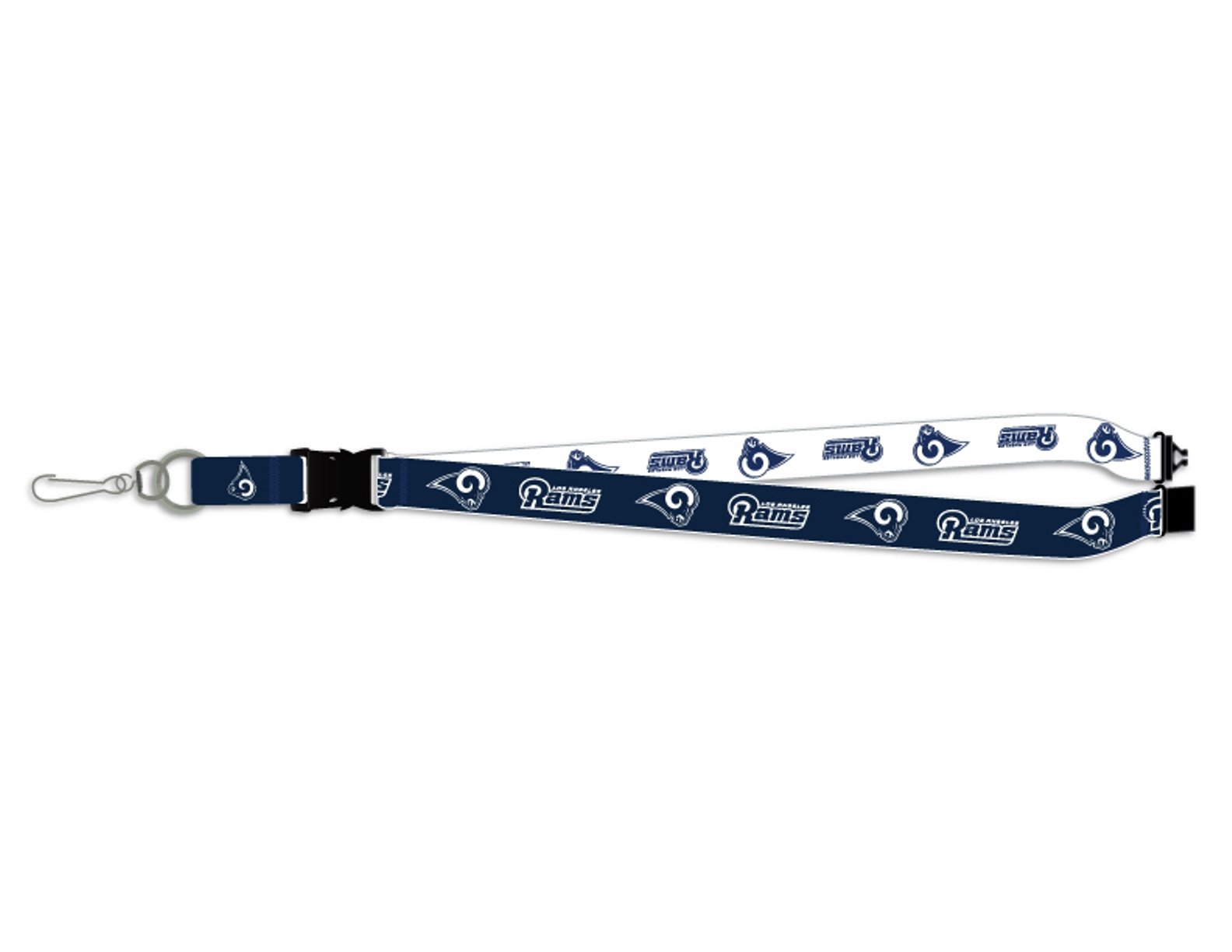 Pro Specialties Group Los Angeles Rams 2-Tone Style Deluxe 2-Sided Lanyard Breakaway Keychain Football