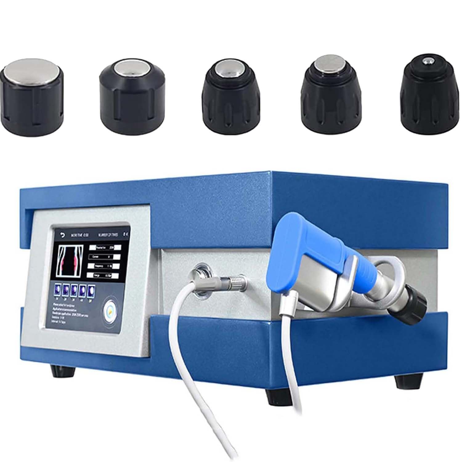 Extracorporeal Shockwave Therapy Machine with 5 Massage Heads Pneumatic Shock Wave Therapy Equipment Pain Relief Muscle Massager