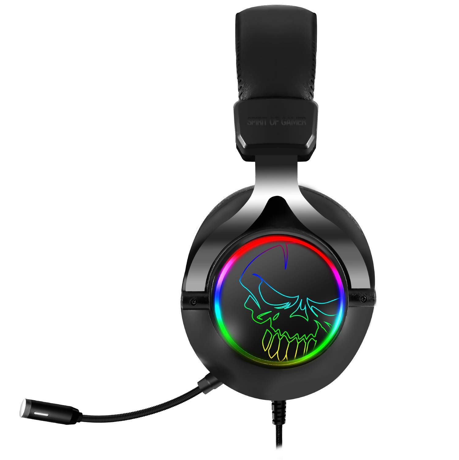 SPIRIT OF GAMER - XPERT H600 - USB PC Gaming Headset Sound 7.1 Virtual Surround - RGB LED - Nero - Microfono per la riduzione del rumore - PS5 / XBOX X / PS4 / XBOX ONE