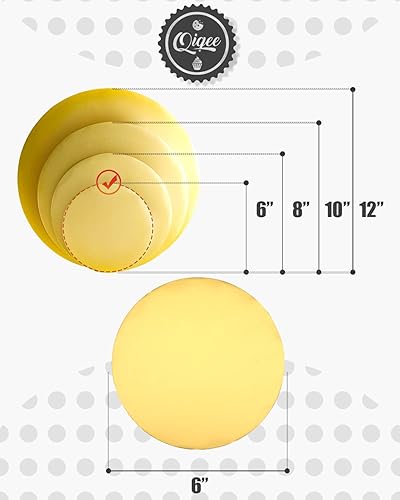 Miniatura 6 de qiqee Tableros redondos dorados de 6 pulgadas para tartas, 40 paquetes de círculos, base redonda, placa de cartón de grado alimenticio (más delgado