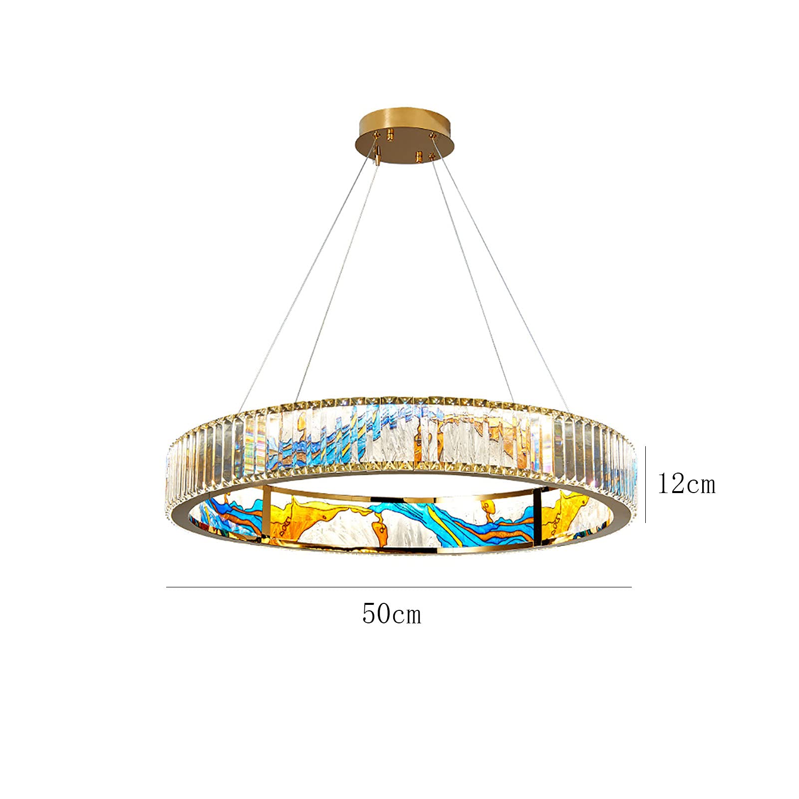 Nowoczesne lampy sufitowe do salonu, 2 pierścienie ściemnialne oświetlenie sufitowe LED, blisko sufitowych opraw oświetleniowych do sypialni, jadalni, kuchni - złote 50x12 cm