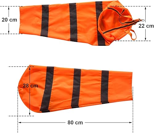 Miniatura 2 de Blulu Windsock Kit de clip giratorio doble, 1 calcetín de viento de aeropuerto para exteriores resistente con cinturón reflectante y 5 clips
