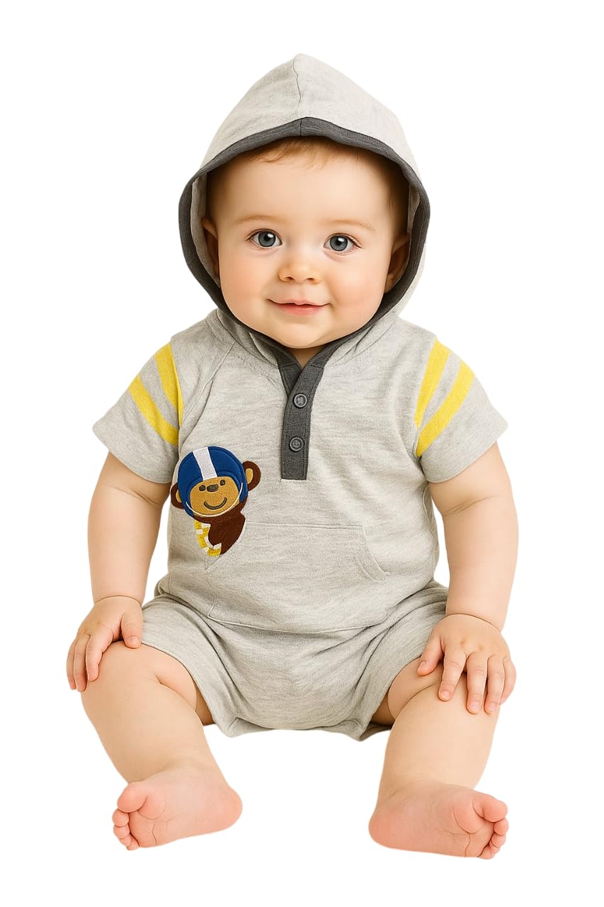 Baby Boys cotton Half sleeve, Full sleeve & Sleeveless Assorted Printed Bodysuits Soft & Breathable | 3-24 Months(Pack of 2)-image-2