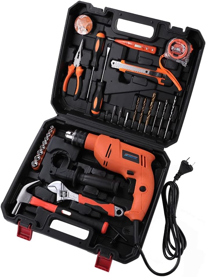 Electric 650W Powerful Impact Drill Machine Cum Screwdriver Kit 13mm Chuck with 28 Pieces Tools and Accessories (EID200 Tool Kit)